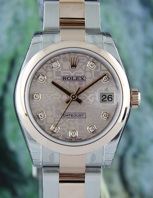 (image for) UNWORN ROLEX MID SIZE STEEL & 18K PINK GOLD OYSTER PERPETUAL DATEJUST / 178241